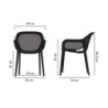 Poltrona design Atra grigio bianco set 4 pezzi