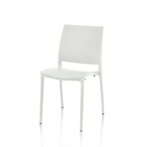 Zoom Sedia Curtis polipropilene bianca design ergonomico set 4 pezzi