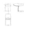 Sedia Curtis polipropilene bianca design ergonomico set 4 pezzi