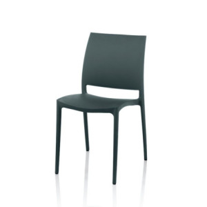Zoom Sedia Curtis polipropilene grigio metal design ergonomico set 4 pezzi