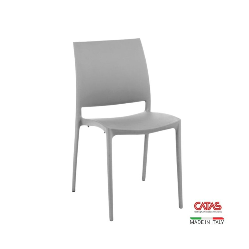 Sedia Curtis polipropilene grigio metal design ergonomico set 4 pezzi