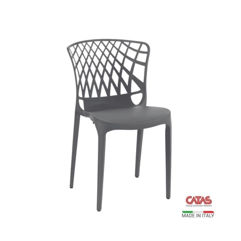 Sedia Logan polipropilene corda schienale avvolgente traforato set 4 pezzi