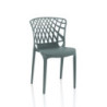 Sedia Logan polipropilene grigio metal schienale avvolgente traforato set 4 pezzi