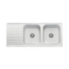 Samet Lavello 116x50 2 vasche Granitovero1162vsbip gocciolatoio bianco