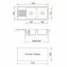 Samet Lavello 116x50 2 vasche Granitovero1162vsbip gocciolatoio bianco