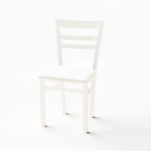 Zoom Sedia Cromica in legno bianco opaco set 2 pezzi