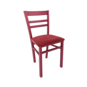 Sedia Cromica in legno cremisi set 2 pezzi