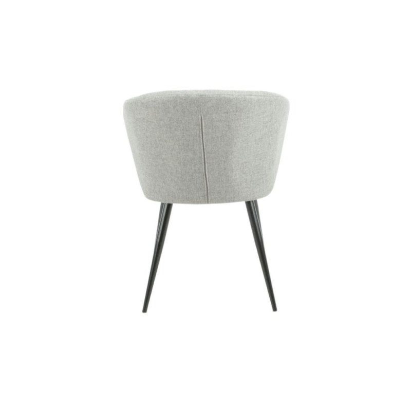 Sedia Krid tessuto grigio chiaro e piedi metallo nero set 2 pezzi
