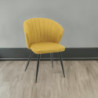 Sedia Krid tessuto giallo e piedi metallo nero set 2 pezzi