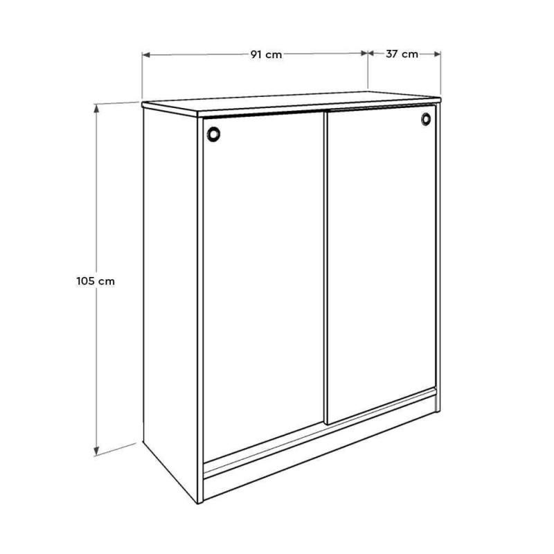 Scarpiera ADR322OAK2023 rovere ante scorrevoli e 4 ripiani