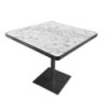 Tavolo quadrato Key 80x80 base nera e piano effetto marmo