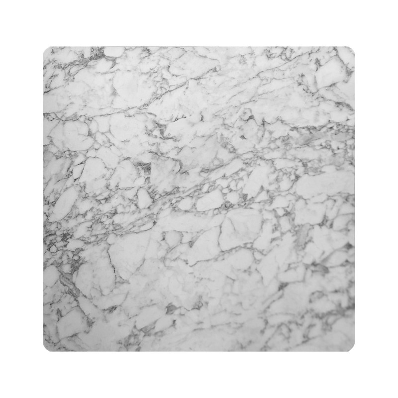 Tavolo quadrato Key 80x80 base nera e piano effetto marmo