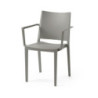 Poltrona Mosk polipropilene grigia set 4 pezzi