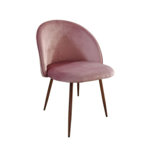 Zoom Sedia Despina in tessuto colore rosa e gambe in metallo oro rosa set 4 pezzi