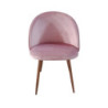 Sedia Despina in tessuto colore rosa e gambe in metallo oro rosa set 4 pezzi
