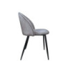 Sedia Despina in tessuto colore grigio e gambe in metallo nero set 4 pezzi