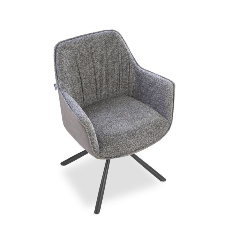 Sedia Aseat seduta colore grigio con retro colore tortora set 2 pezzi