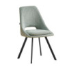 Sedia imbottita Blauss in tessuto verde set 2 pezzi