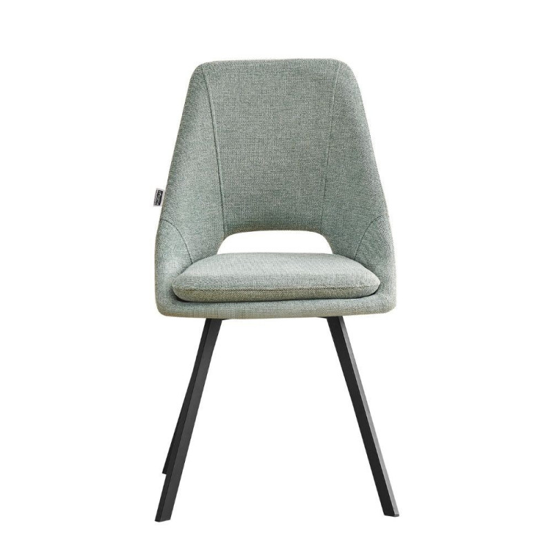 Sedia imbottita Blauss in tessuto verde set 2 pezzi
