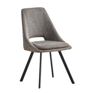 Zoom Sedia imbottita Blauss in tessuto grigio set 2 pezzi