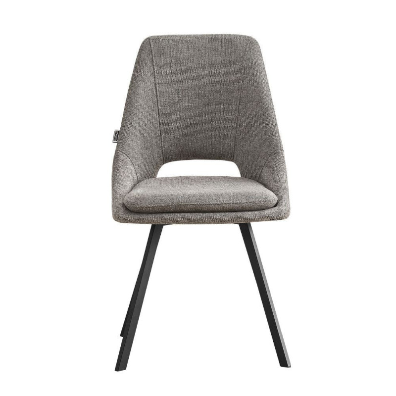 Sedia imbottita Blauss in tessuto grigio set 2 pezzi