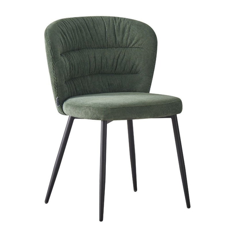 Sedia imbottita Klontar in tessuto verde set 4 pezzi