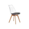 Sedia Tebe in PET trasparente e gambe in legno set 4 pezzi