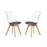 Sedia Tebe in PET trasparente e gambe in legno set 4 pezzi