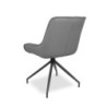 Sedia da pranzo Agora colore grigio con schienale in ecopelle grigio scuro e gambe nere con base fissa set 2 pezzi