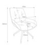Sedia da pranzo Agora colore grigio con schienale in ecopelle grigio scuro e gambe nere con base fissa set 2 pezzi