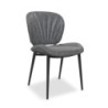 Sedia Elice colore grigio chiaro gambe in metallo colore nero set 2 pezzi