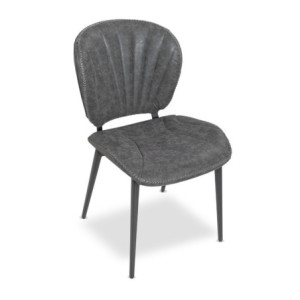 Zoom Sedia Elice colore grigio chiaro gambe in metallo colore nero set 2 pezzi