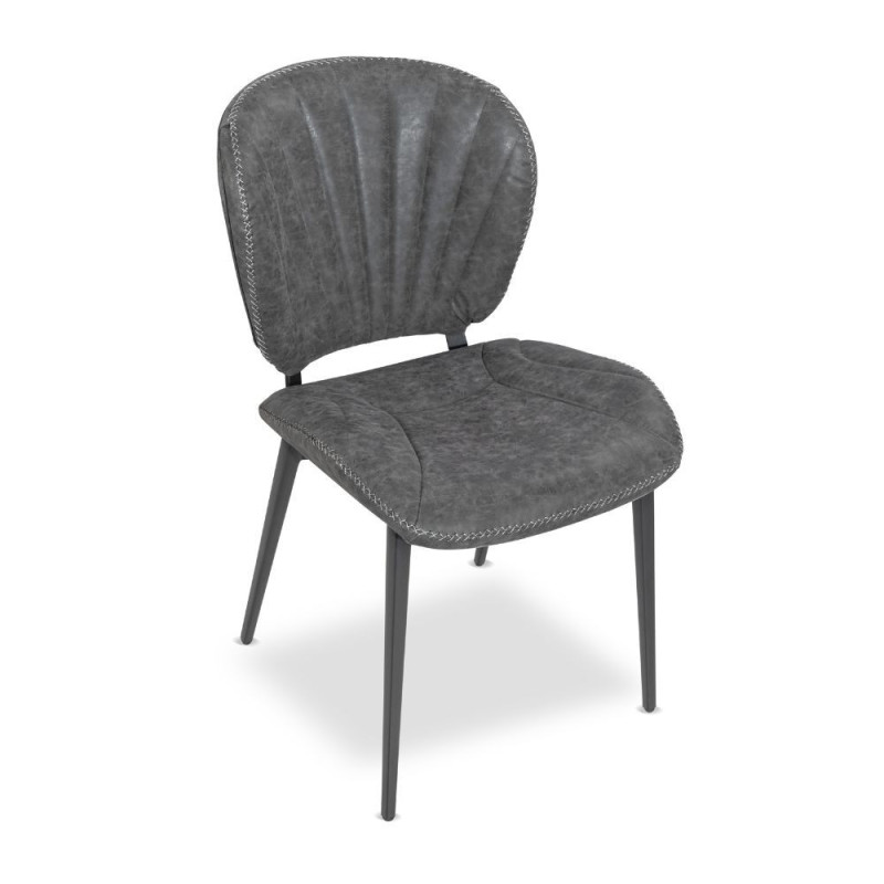 Sedia Elice colore grigio chiaro gambe in metallo colore nero set 2 pezzi