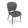 Sedia Elice colore grigio chiaro gambe in metallo colore nero set 2 pezzi