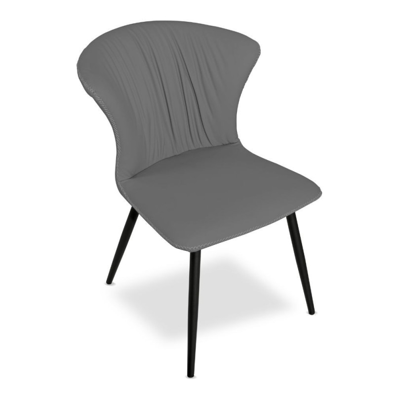 Sedia Core colore antracite con gambe in metallo nero set 2 pezzi