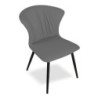 Sedia Core colore antracite con gambe in metallo nero set 2 pezzi