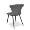 Sedia Core colore antracite con gambe in metallo nero set 2 pezzi