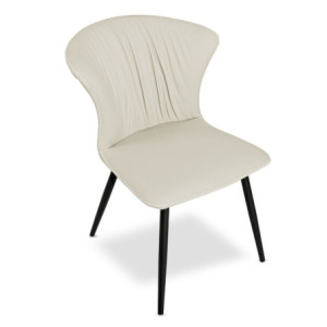 Zoom Sedia Core colore beige con gambe in metallo nero set 2 pezzi