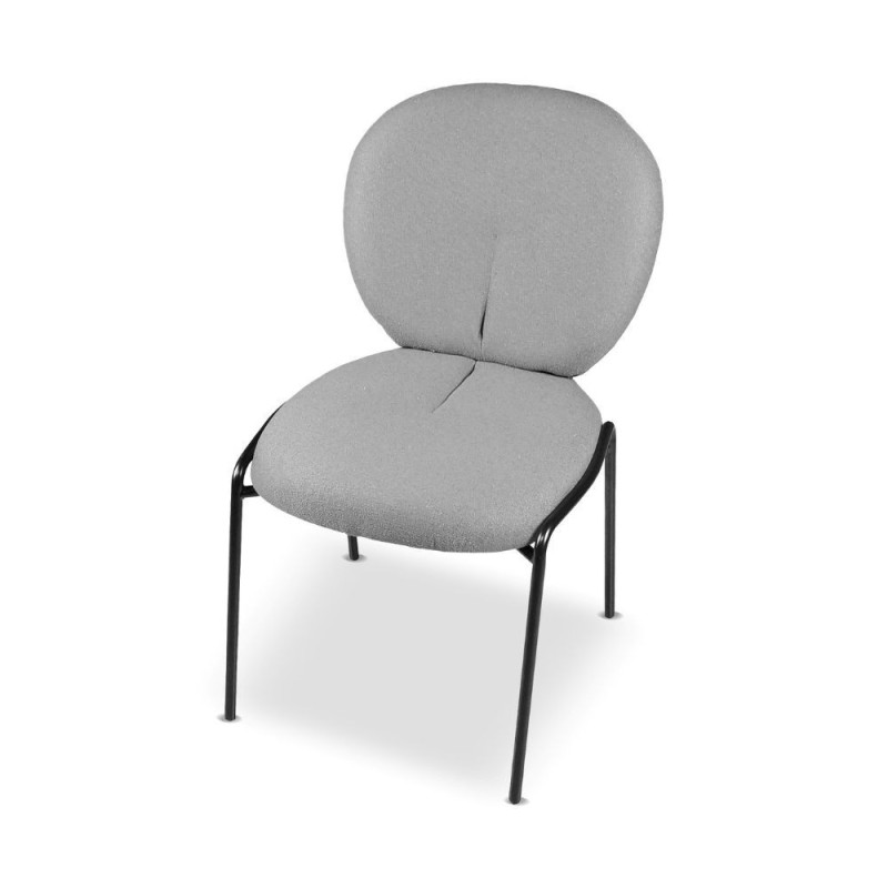 Sedia da pranzo Sirio tessuto teddy grigio set 2 pezzi
