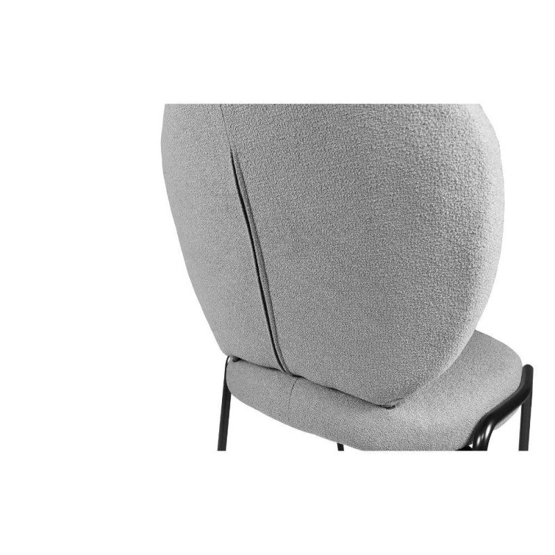 Sedia da pranzo Sirio tessuto teddy grigio set 2 pezzi