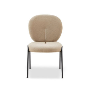 Zoom Sedia da pranzo Sirio tessuto teddy beige set 2 pezzi