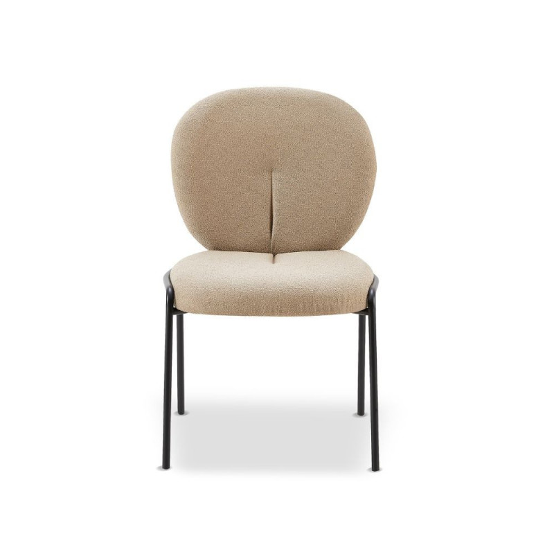 Sedia da pranzo Sirio tessuto teddy beige set 2 pezzi