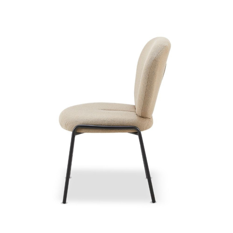 Sedia da pranzo Sirio tessuto teddy beige set 2 pezzi