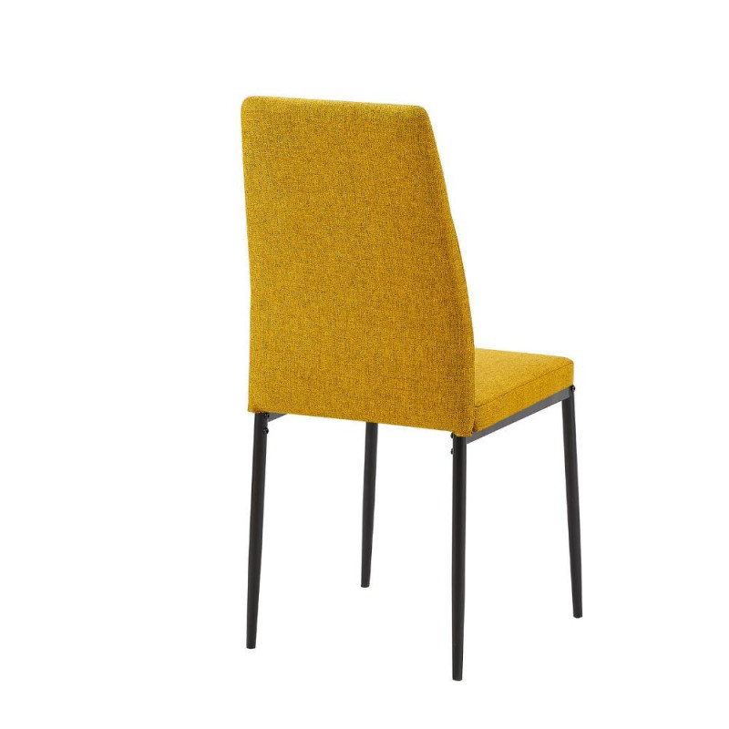 Sedia da pranzo Adara in tessuto senape set 4 pezzi