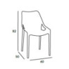 Sedia Bilros polipropilene grigio set 4 pezzi