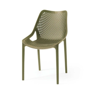 Zoom Sedia Bilros polipropilene verde oliva set 4 pezzi