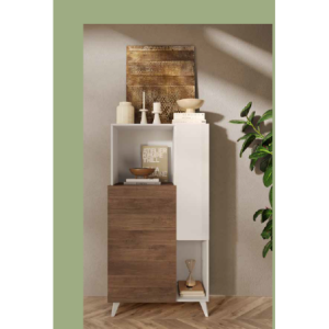 Contenitore Marion 2 ante colore bianco lucido e mercure