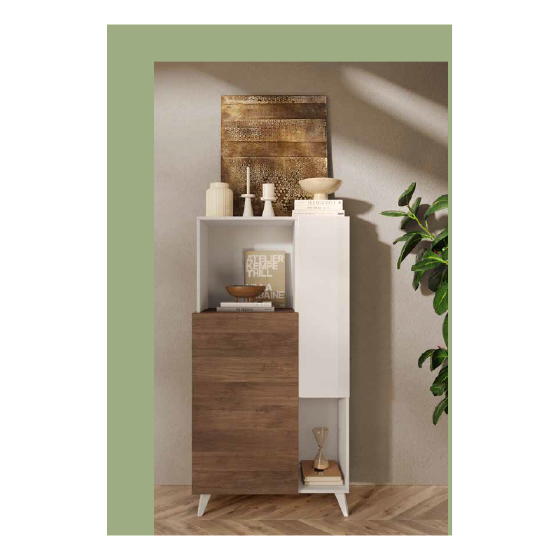 Contenitore Marion 2 ante colore bianco lucido e mercure