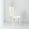 Sedia Montecarlo 3 bottoni tessuto bianco e decoro floreale set 2 pezzi