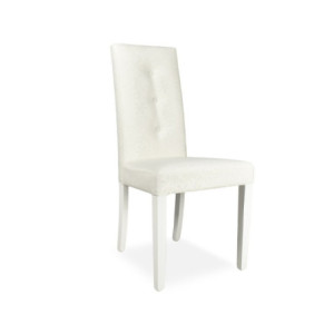 Zoom Sedia Montecarlo 3 bottoni tessuto bianco e decoro floreale set 2 pezzi